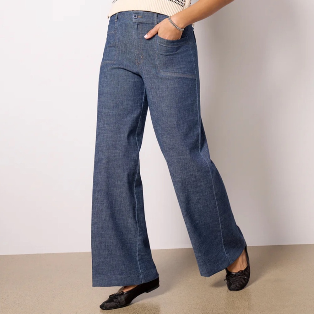 NEW Evereve Joelle Stretch Linen Trouser